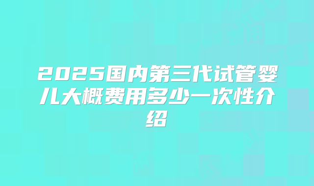 2025国内第三代试管婴儿大概费用多少一次性介绍