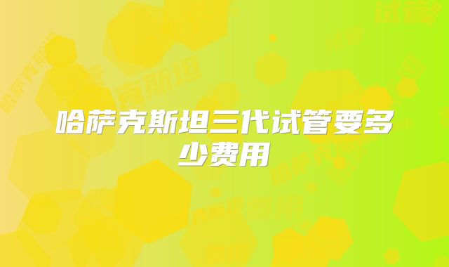 哈萨克斯坦三代试管要多少费用