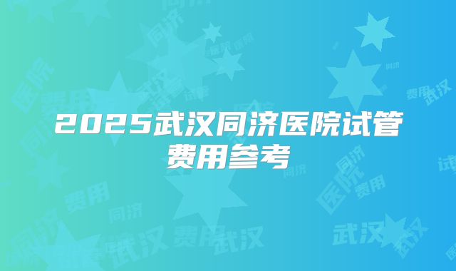 2025武汉同济医院试管费用参考