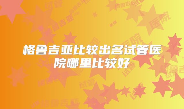 格鲁吉亚比较出名试管医院哪里比较好