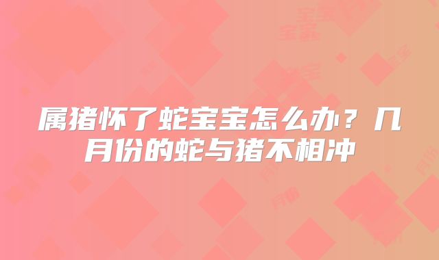 属猪怀了蛇宝宝怎么办？几月份的蛇与猪不相冲