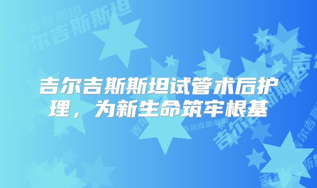 吉尔吉斯斯坦试管术后护理,为新生命筑牢根基