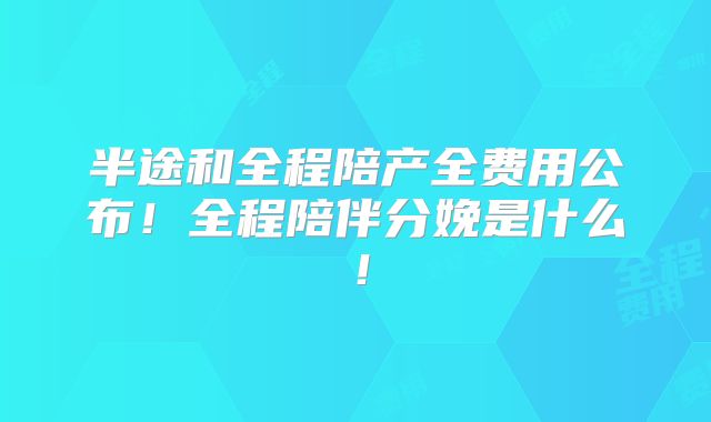 半途和全程陪产全费用公布！全程陪伴分娩是什么！