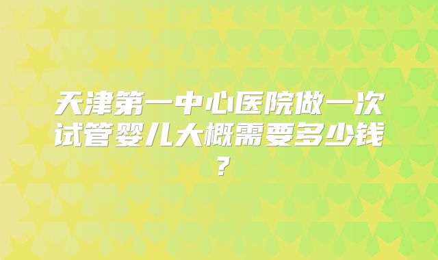 天津第一中心医院做一次试管婴儿大概需要多少钱？