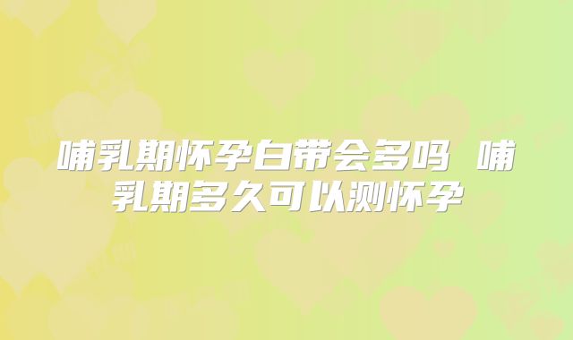 哺乳期怀孕白带会多吗 哺乳期多久可以测怀孕