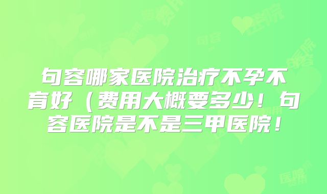 句容哪家医院治疗不孕不育好(费用大概要多少!句容医院是不是三甲医院!