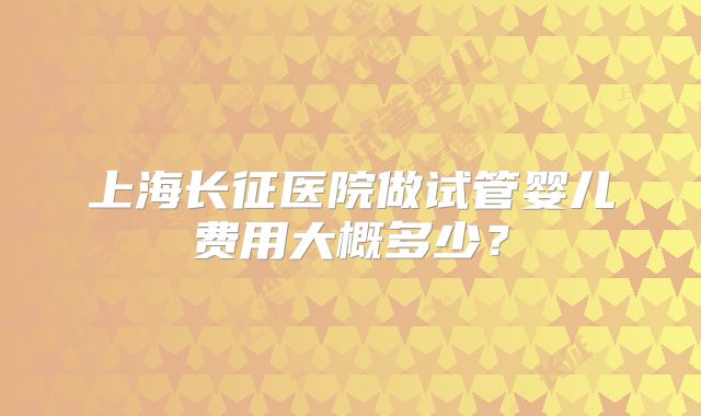 上海长征医院做试管婴儿费用大概多少?