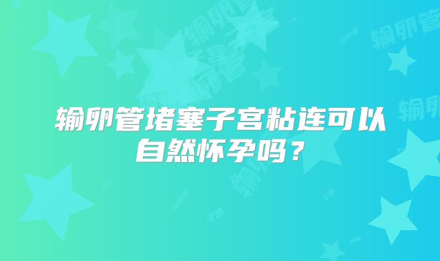 输卵管堵塞子宫粘连可以自然怀孕吗?