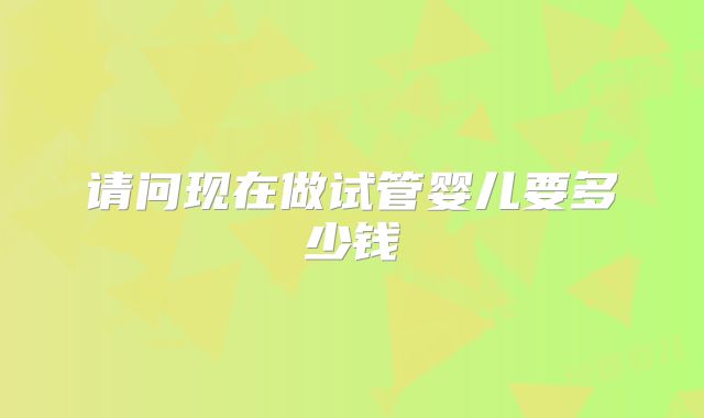 请问现在做试管婴儿要多少钱