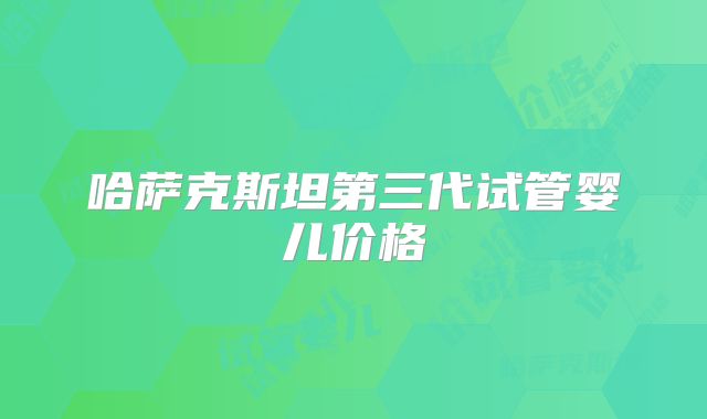 哈萨克斯坦第三代试管婴儿价格