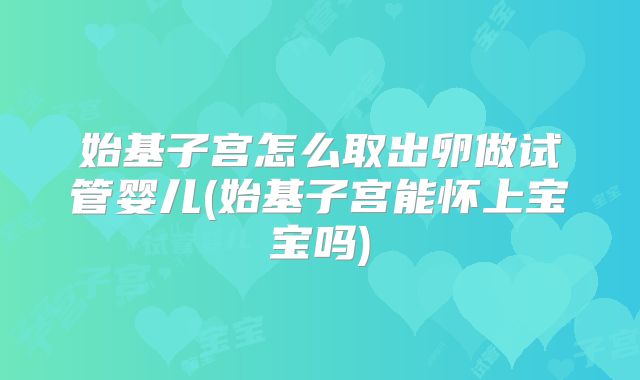 始基子宫怎么取出卵做试管婴儿(始基子宫能怀上宝宝吗)