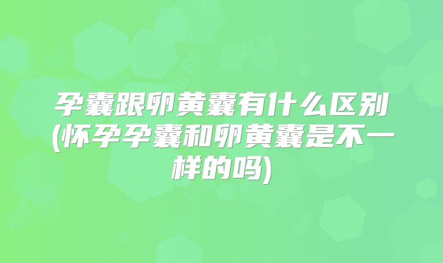 孕囊跟卵黄囊有什么区别(怀孕孕囊和卵黄囊是不一样的吗)