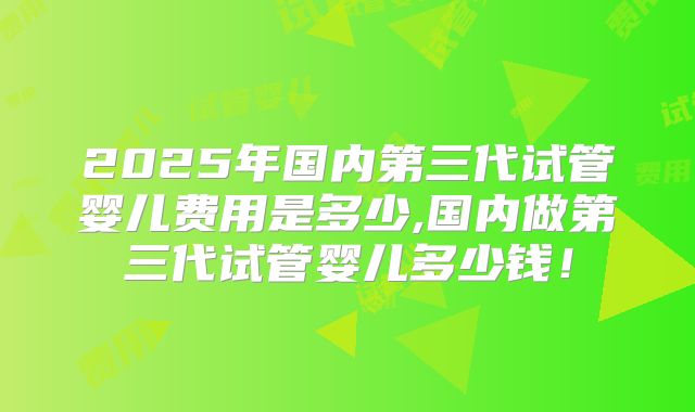 2025年国内第三代试管婴儿费用是多少,国内做第三代试管婴儿多少钱！