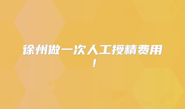 徐州做一次人工授精费用!