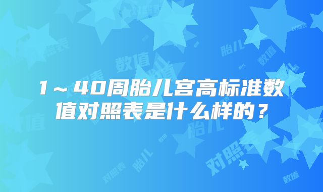 1～40周胎儿宫高标准数值对照表是什么样的？