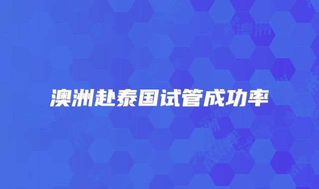 澳洲赴泰国试管成功率