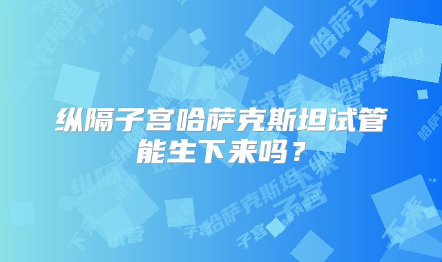 纵隔子宫哈萨克斯坦试管能生下来吗？