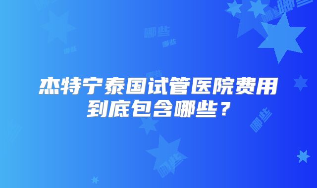 杰特宁泰国试管医院费用到底包含哪些？