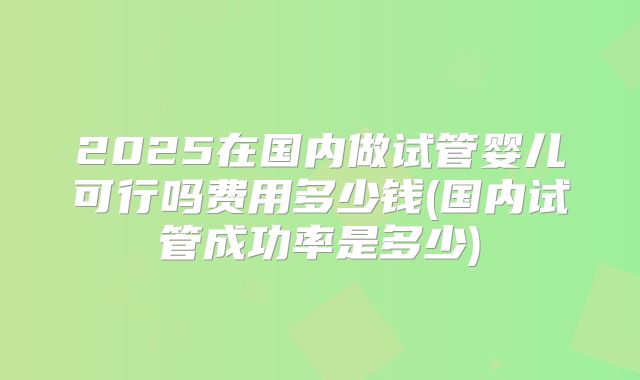 2025在国内做试管婴儿可行吗费用多少钱(国内试管成功率是多少)