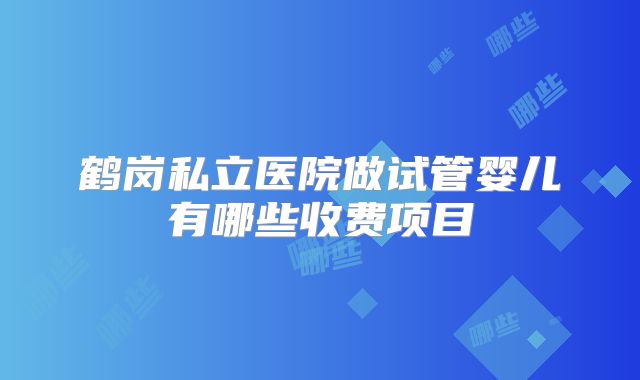 鹤岗私立医院做试管婴儿有哪些收费项目