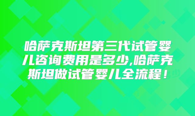 哈萨克斯坦第三代试管婴儿咨询费用是多少,哈萨克斯坦做试管婴儿全流程！