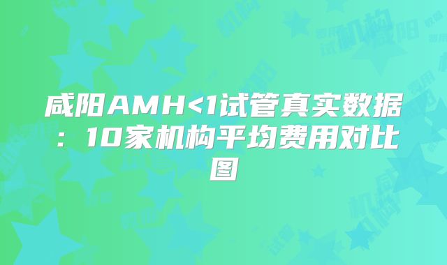 咸阳AMH<1试管真实数据:10家机构平均费用对比图