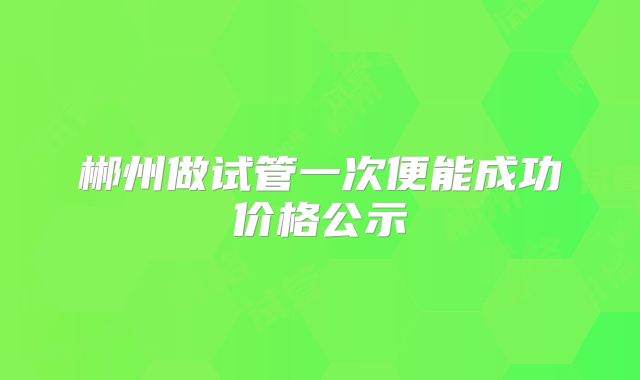 郴州做试管一次便能成功价格公示