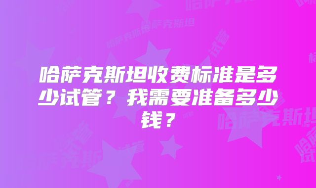 哈萨克斯坦收费标准是多少试管？我需要准备多少钱？