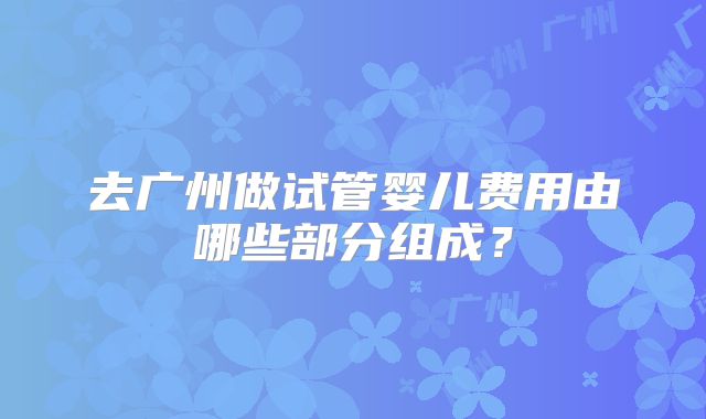 去广州做试管婴儿费用由哪些部分组成？
