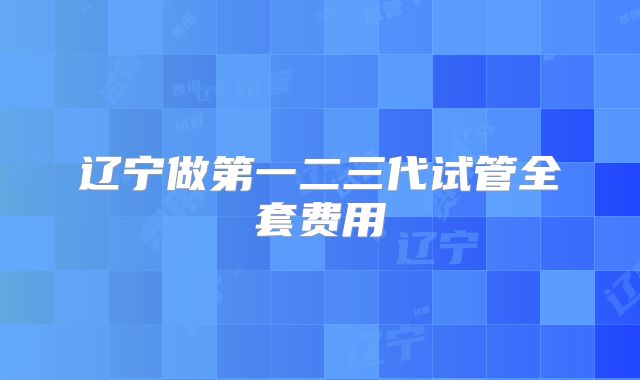 辽宁做第一二三代试管全套费用