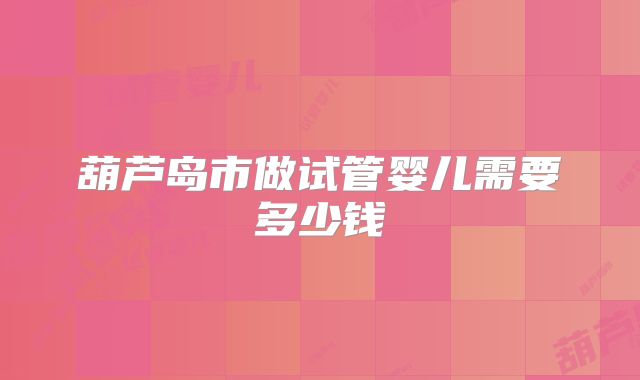 葫芦岛市做试管婴儿需要多少钱