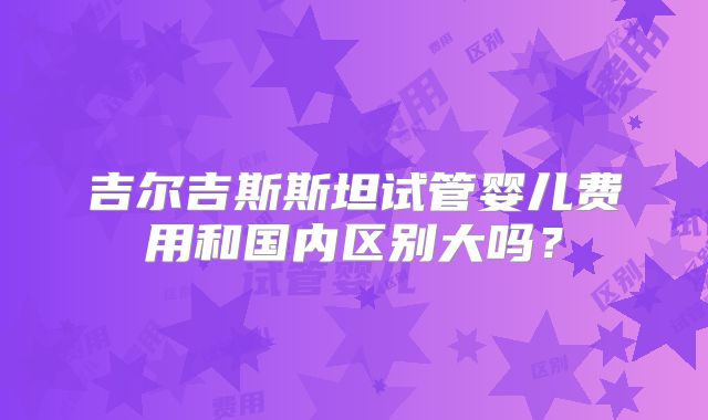 吉尔吉斯斯坦试管婴儿费用和国内区别大吗？