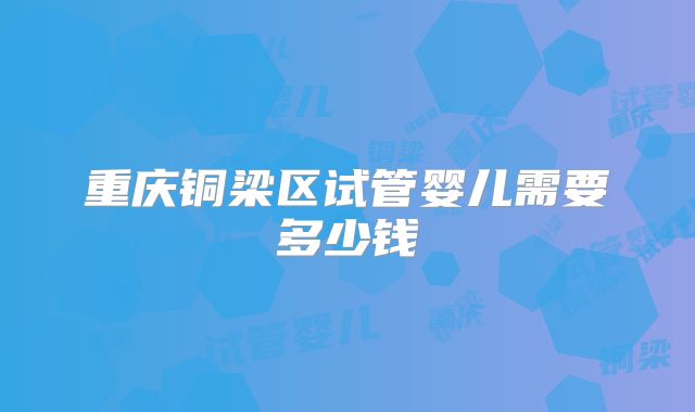 重庆铜梁区试管婴儿需要多少钱