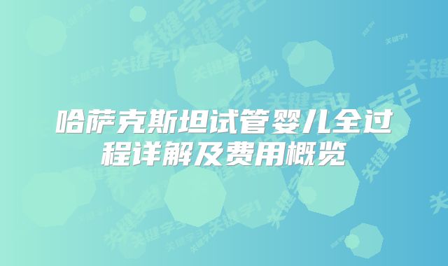 哈萨克斯坦试管婴儿全过程详解及费用概览