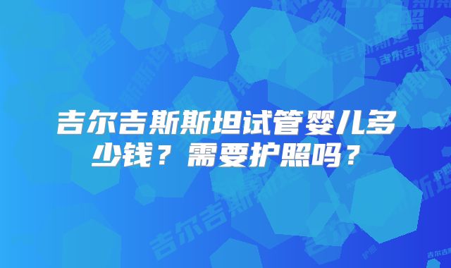 吉尔吉斯斯坦试管婴儿多少钱?需要护照吗?