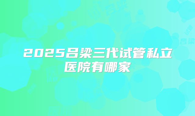 2025吕梁三代试管私立医院有哪家