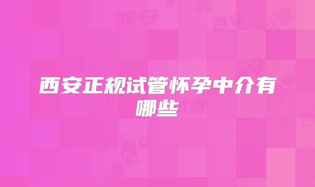 西安正规试管怀孕中介有哪些