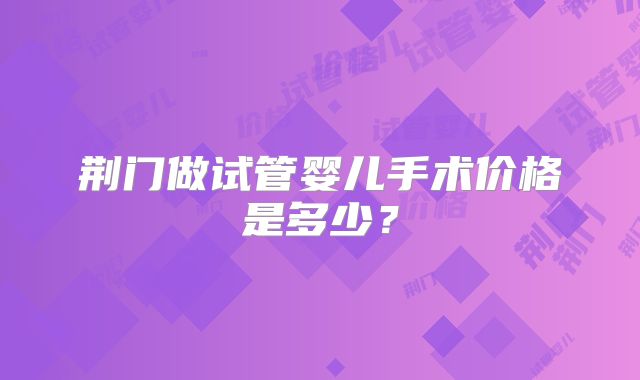 荆门做试管婴儿手术价格是多少？