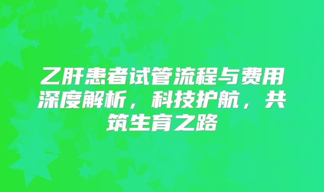 乙肝患者试管流程与费用深度解析，科技护航，共筑生育之路