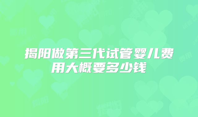揭阳做第三代试管婴儿费用大概要多少钱