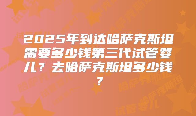 2025年到达哈萨克斯坦需要多少钱第三代试管婴儿？去哈萨克斯坦多少钱？