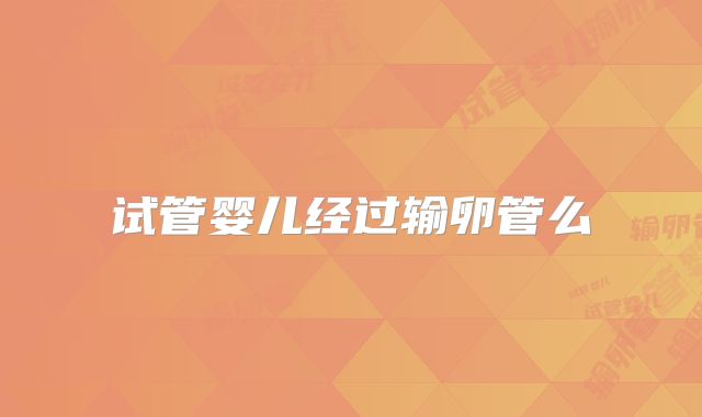 试管婴儿经过输卵管么