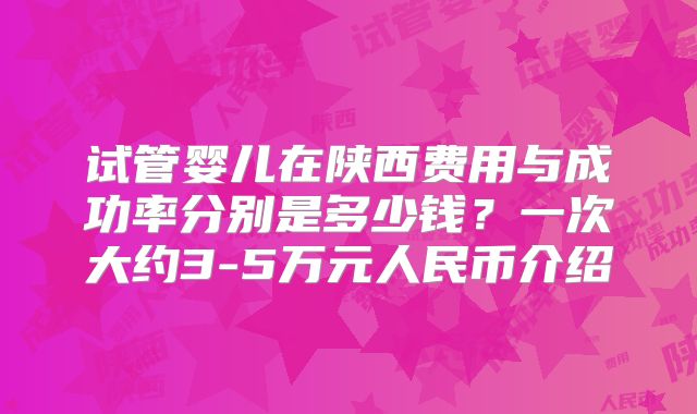 试管婴儿在陕西费用与成功率分别是多少钱？一次大约3-5万元人民币介绍