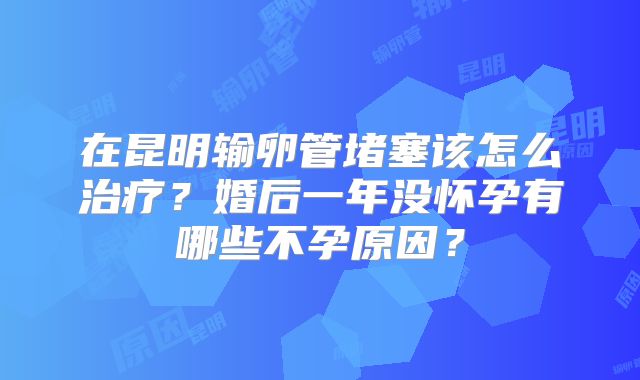 在昆明输卵管堵塞该怎么治疗？婚后一年没怀孕有哪些不孕原因？