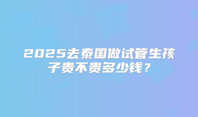 2025去泰国做试管生孩子贵不贵多少钱?