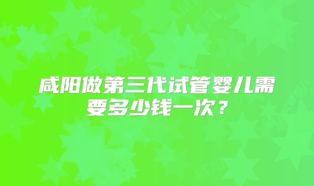 咸阳做第三代试管婴儿需要多少钱一次?