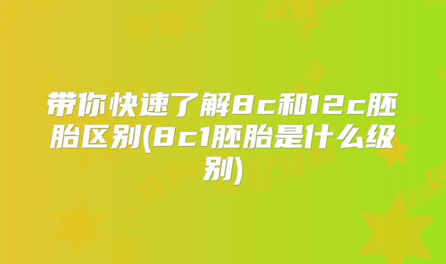带你快速了解8c和12c胚胎区别(8c1胚胎是什么级别)