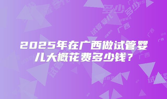 2025年在广西做试管婴儿大概花费多少钱?