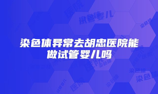 染色体异常去胡忠医院能做试管婴儿吗