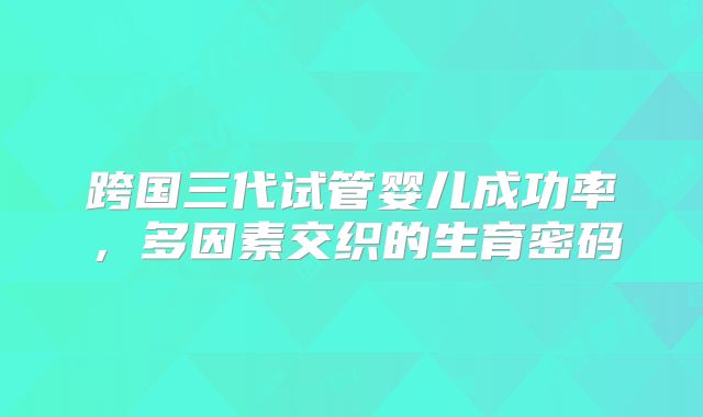 跨国三代试管婴儿成功率，多因素交织的生育密码